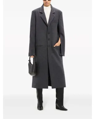 Courrèges ノッチ付きラペル シングルブレスト コート - グレー - サムネイル3