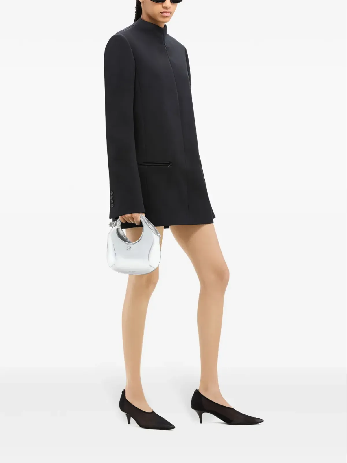 Courrèges ミニ ホーリー メタリックエフェクト トートバッグ - シルバー - 画像2
