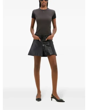 Courrèges ヘリテージ コーティング ミニスカート ブラック - サムネイル2