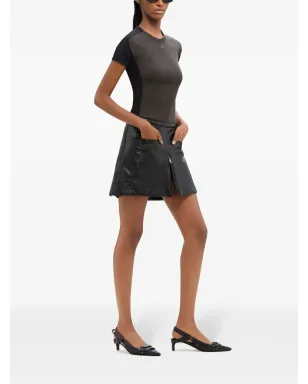 Courrèges ヘリテージ コーティング ミニスカート ブラック - サムネイル3