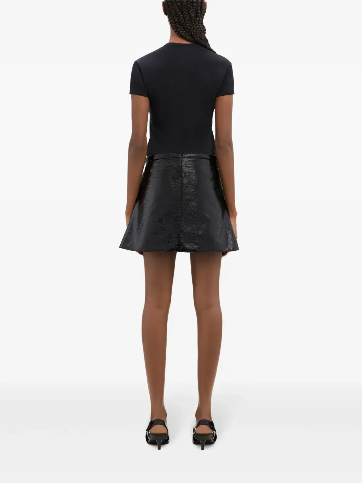 Courrèges ヘリテージ コーティング ミニスカート ブラック - 画像4