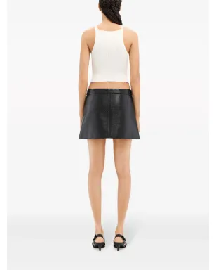 Courrèges コーティング済みAラインミニスカート - ブラック - サムネイル4