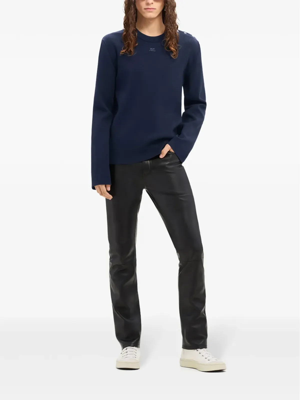 Courrèges ショルダースナップ付きセーター - ブルー - 画像2