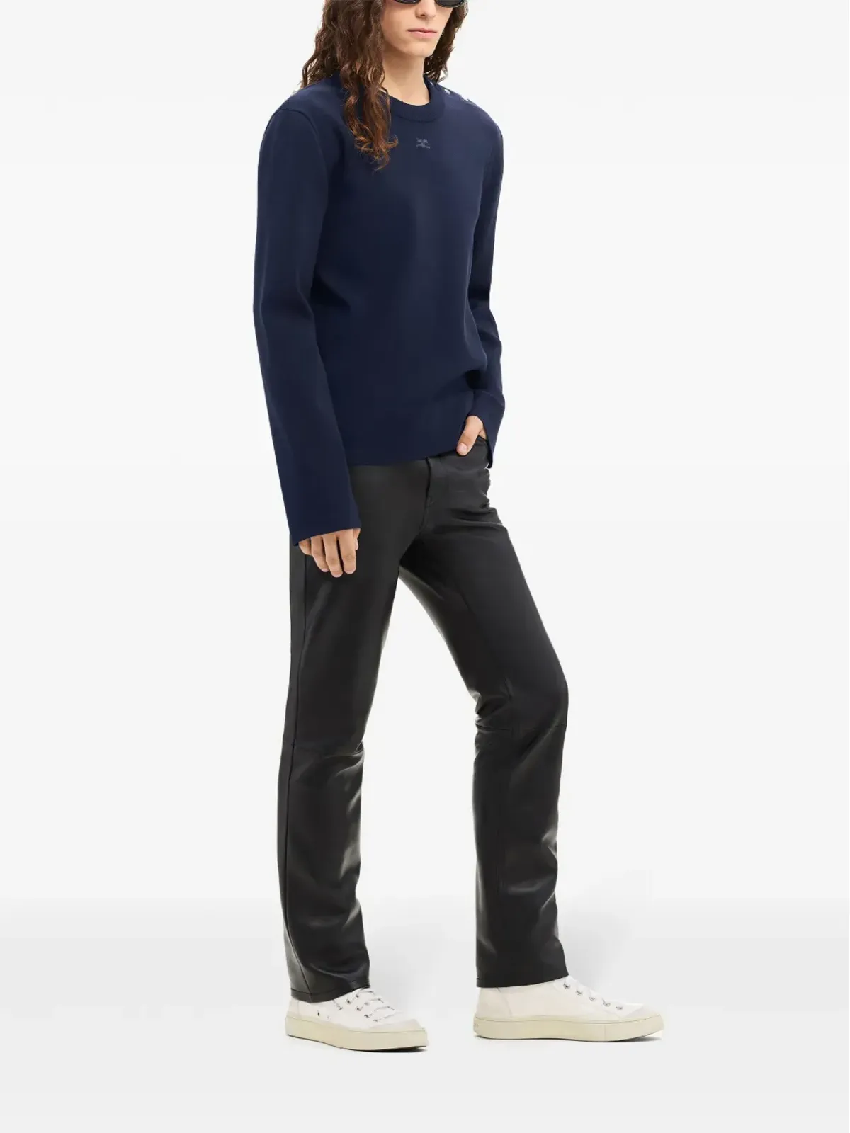 Courrèges ショルダースナップ付きセーター - ブルー - 画像3