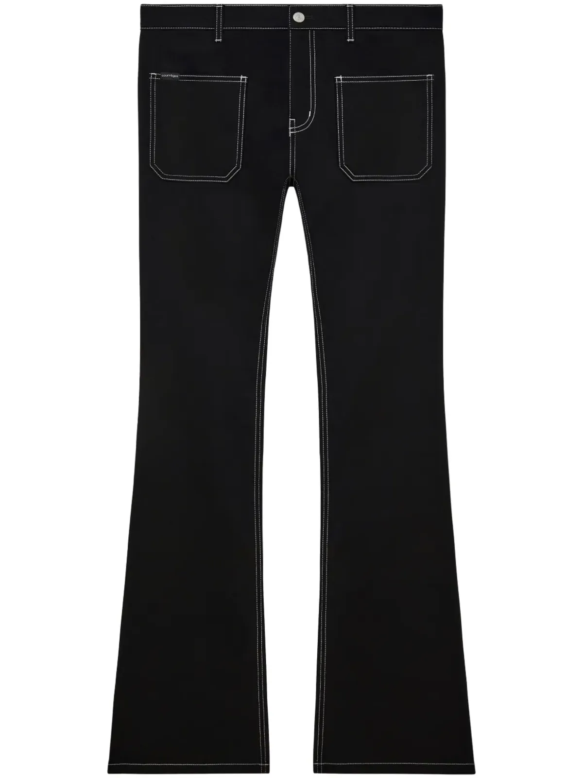 Courrèges ローライズ ブーツカットデニム ブラック - 画像1