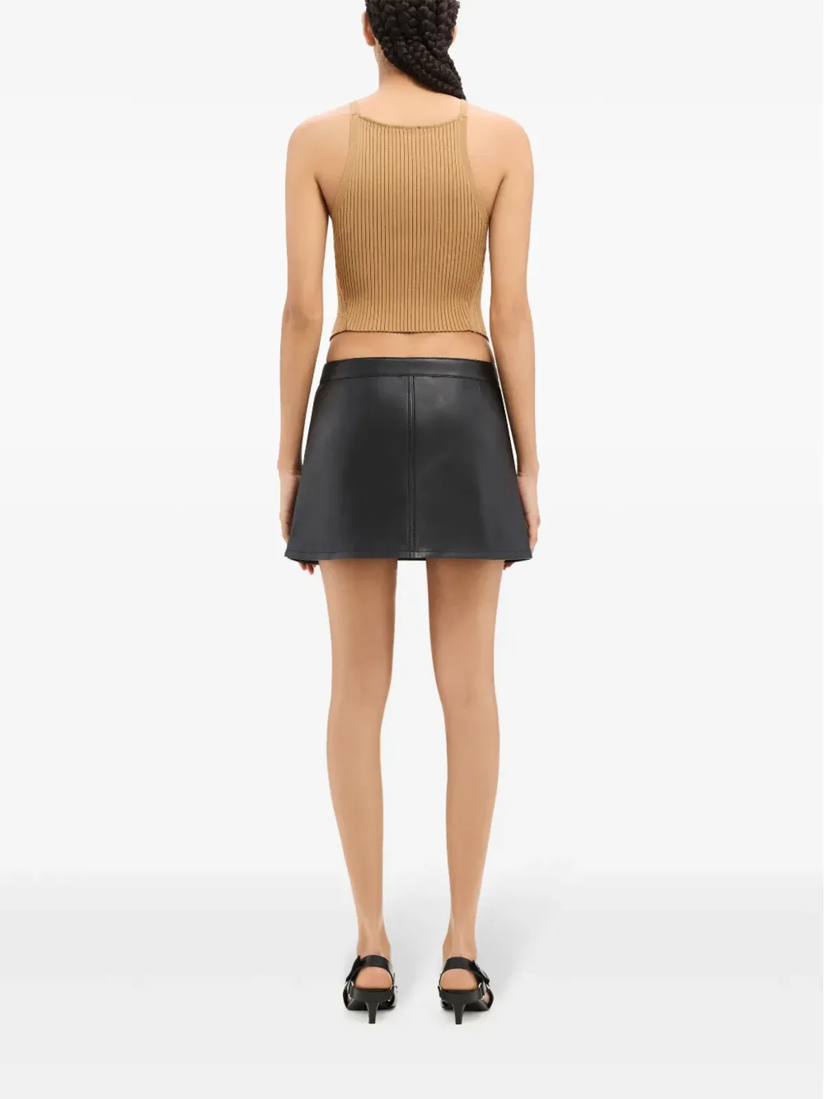 Courrèges ビンテージ レザー ミニスカート - 画像4