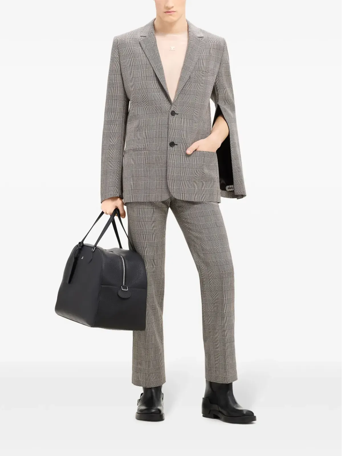 Courrèges Prince of Wales-patterned blazer - Black - 画像2