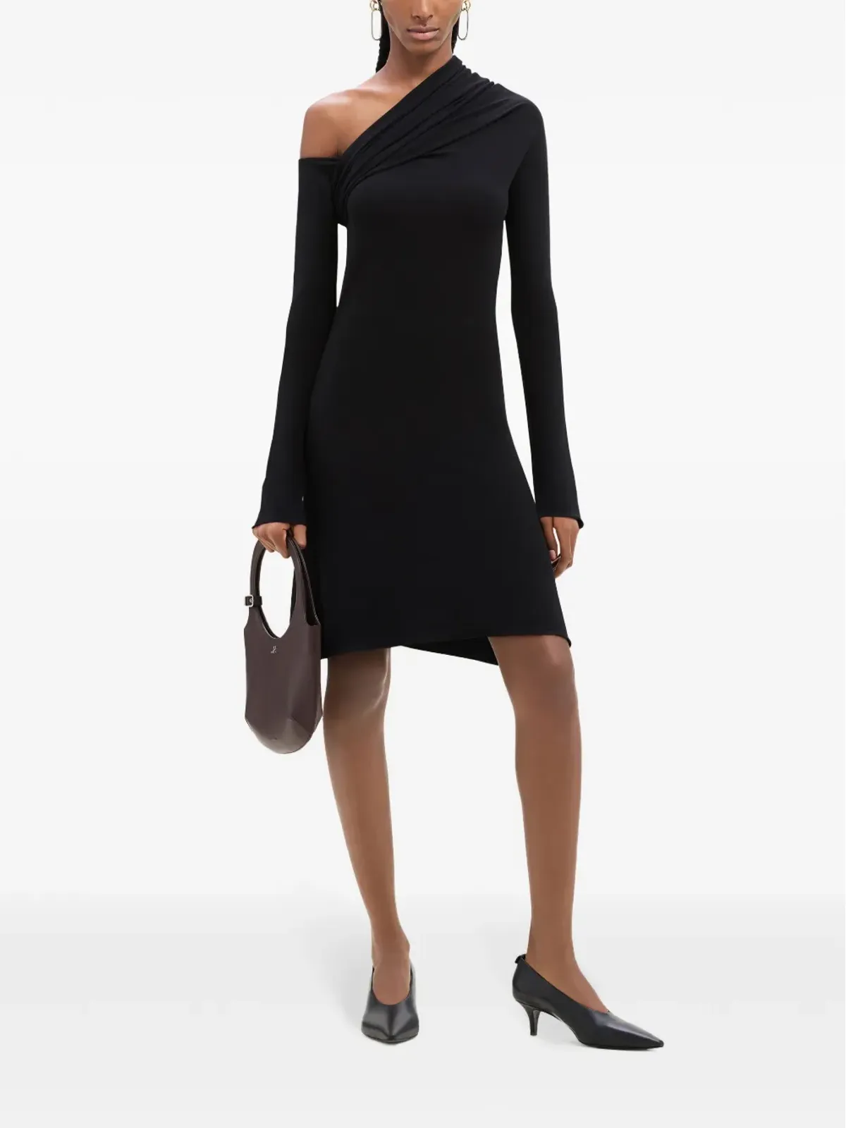 Courrèges アシンメトリック ツイスト クレープ ミニ ドレス - 画像2