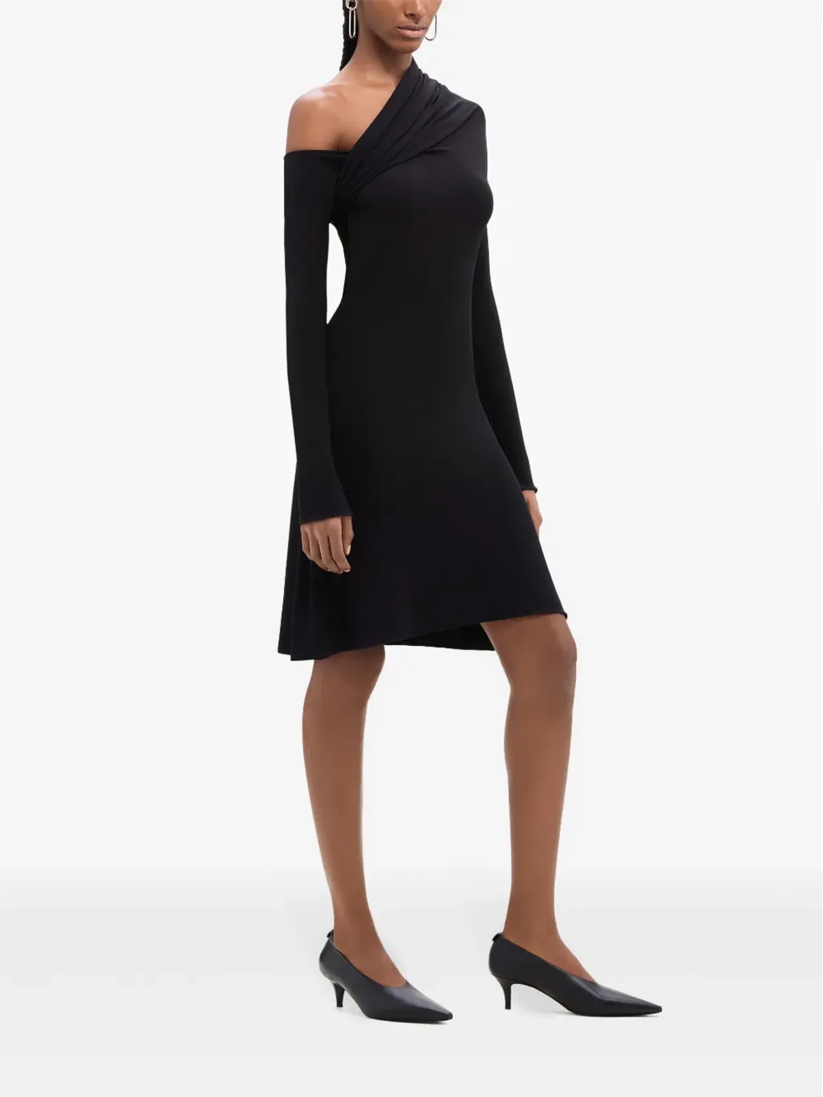 Courrèges アシンメトリック ツイスト クレープ ミニ ドレス - 画像3