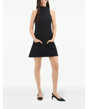 Courrèges ノースリーブ ツイル Aライン ドレス ブラック - サムネイル2