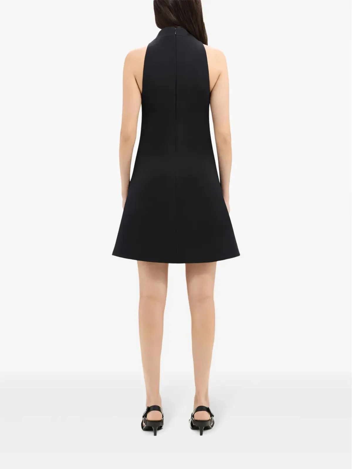 Courrèges ノースリーブ ツイル Aライン ドレス ブラック - 画像4