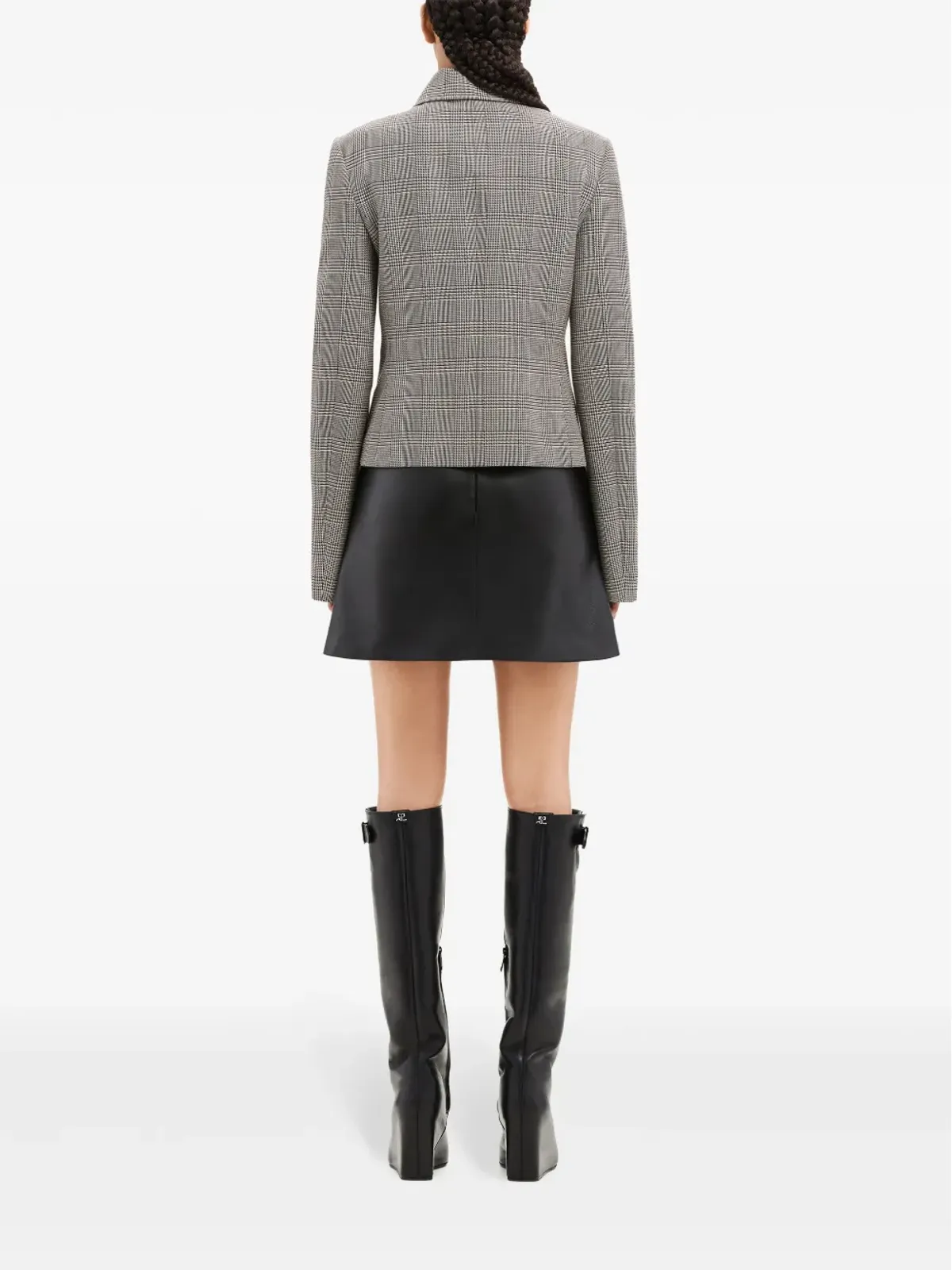 Courrèges プリンスオブウェールズ柄ジップファスナー ジャケット - ブラック - 画像4