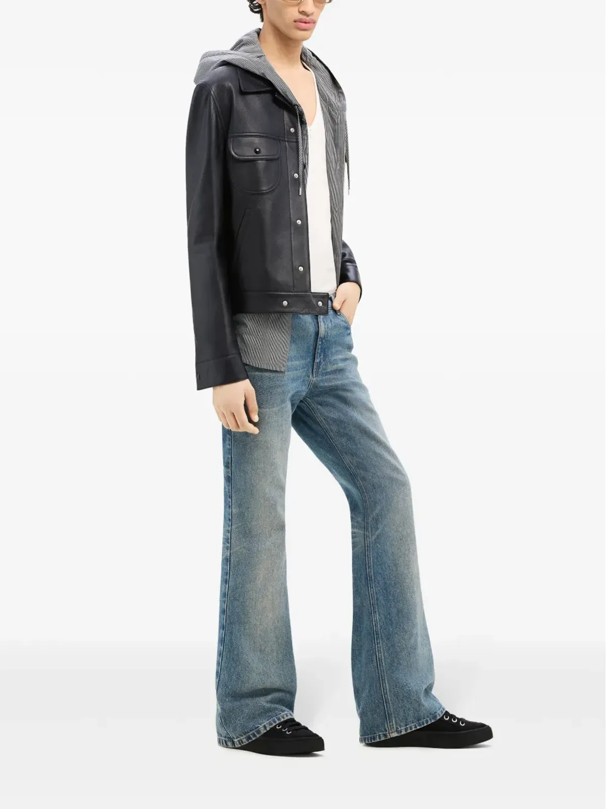 Courrèges レザーシャツジャケット - 画像3