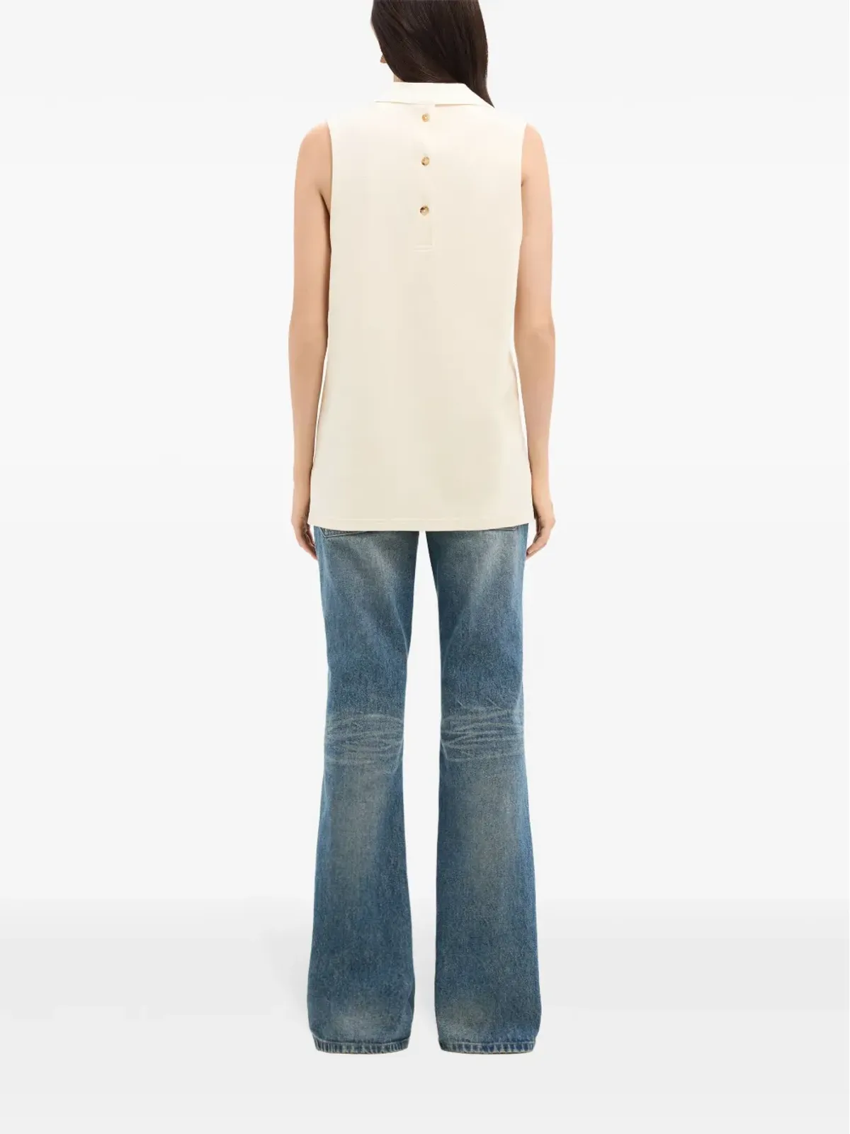 Courrèges ロゴアップリケ ポロトップ - ニュートラルカラー - 画像4