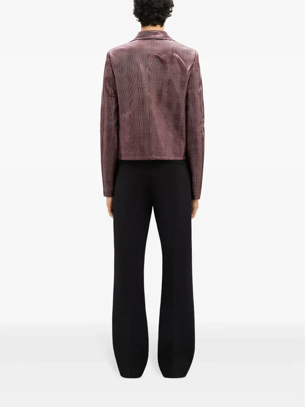 Courrèges 陰影ロゴ入り パテント バイカージャケット ブラウン - 画像4