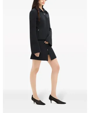Courrèges ロゴ刺繍ジップファスナー付きツイルジャケット - ブラック - サムネイル3