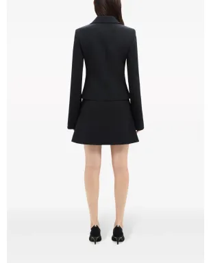 Courrèges ロゴ刺繍ジップファスナー付きツイルジャケット - ブラック - サムネイル4