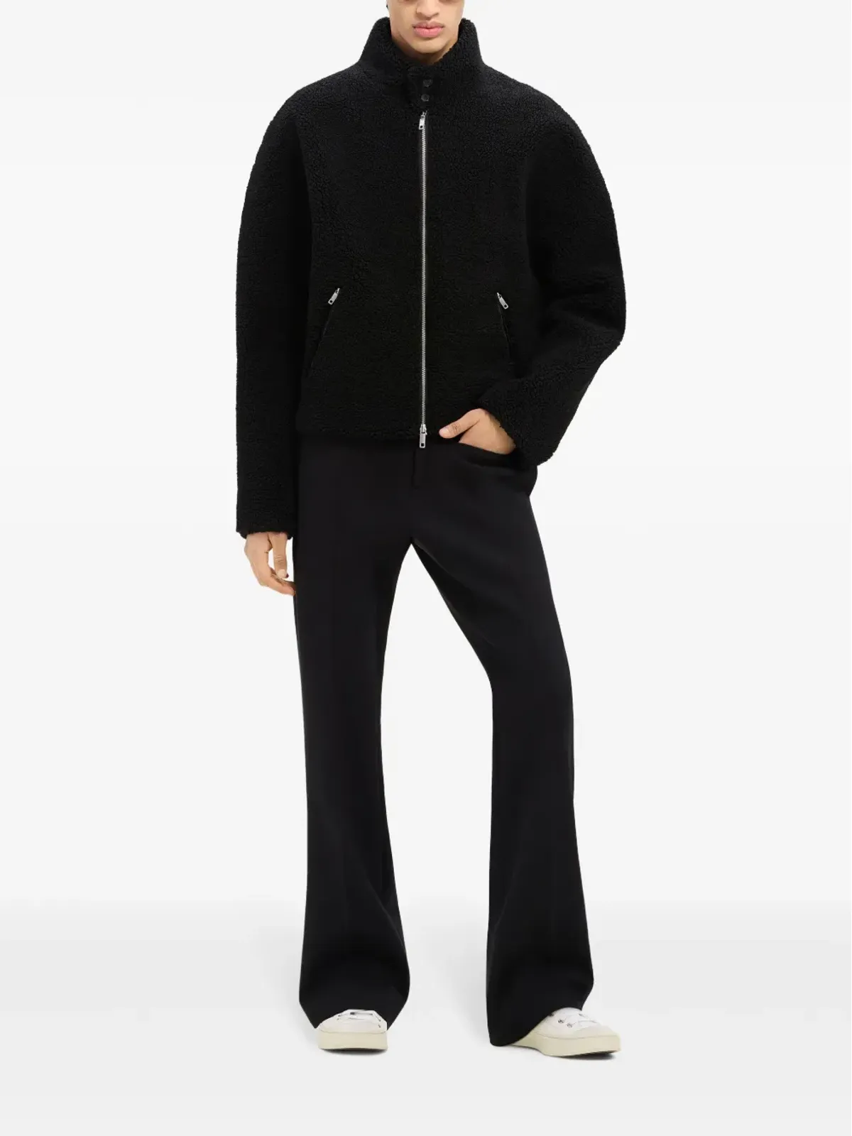 Courrèges フリースボンバー ジャケット ブラック - 画像2