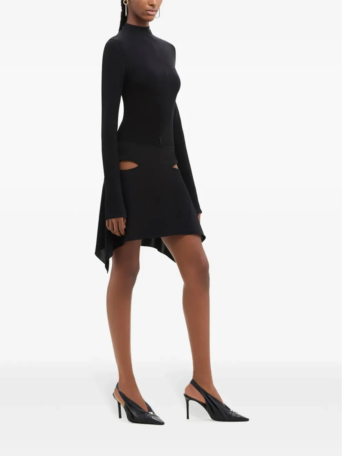 Courrèges カットアウト ドレープ ミニスカート - ブラック - 画像3