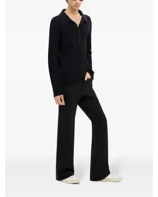 Courrèges コットン・ウール混紡ポロシャツ ブラック - サムネイル3