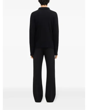 Courrèges コットン・ウール混紡ポロシャツ ブラック - サムネイル4