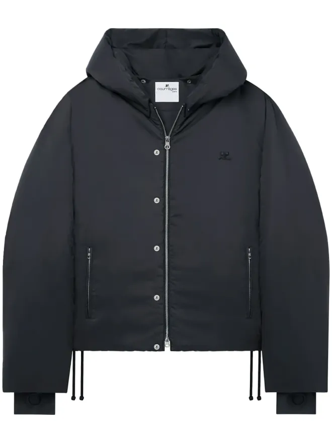 Courrèges Courrèges ロゴアップリケ付きフード付きパファージャケットの商品画像