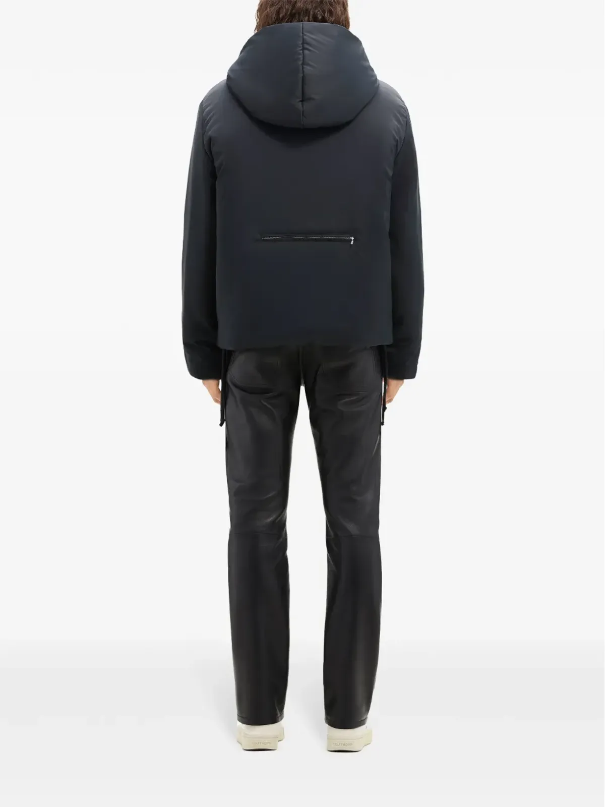 Courrèges ロゴアップリケ付きフード付きパファージャケット - 画像4