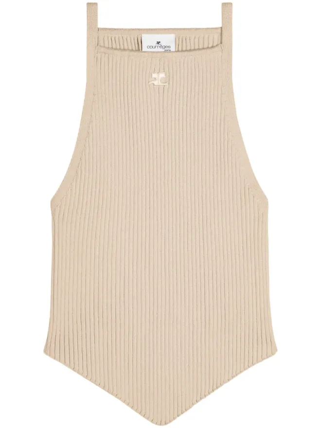 Courrèges Courrèges ロゴ刺繍リブニットトップスの商品画像