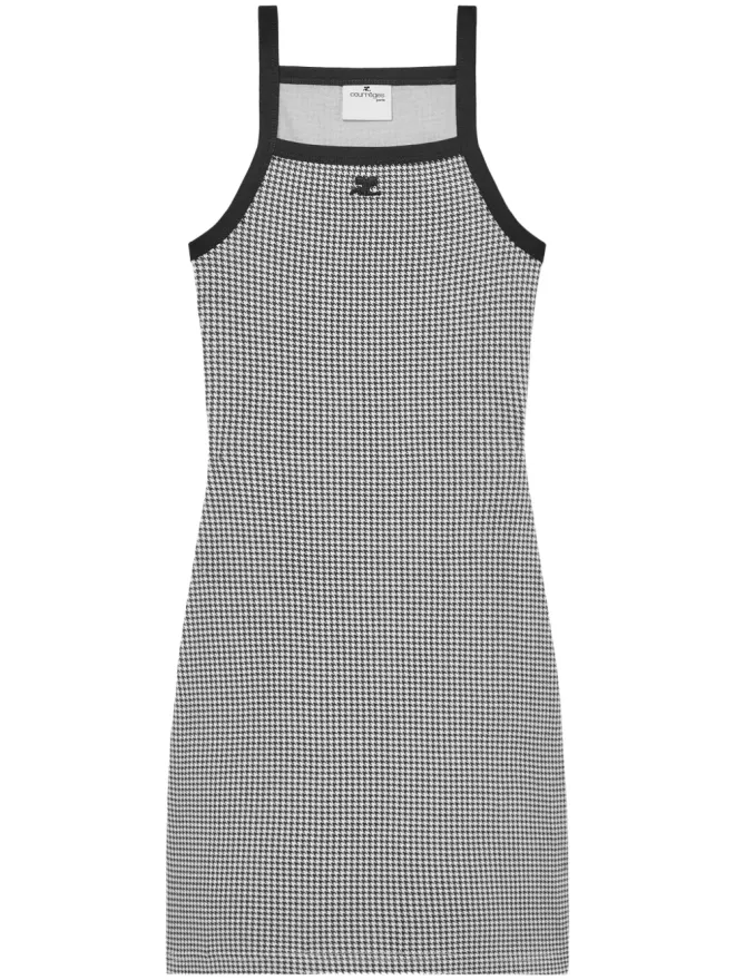 Courrèges Courrèges コントラストトリム 千鳥格子 コットン ミニドレス - ブラックの商品画像