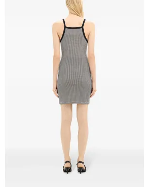 Courrèges コントラストトリム 千鳥格子 コットン ミニドレス - ブラック - サムネイル4