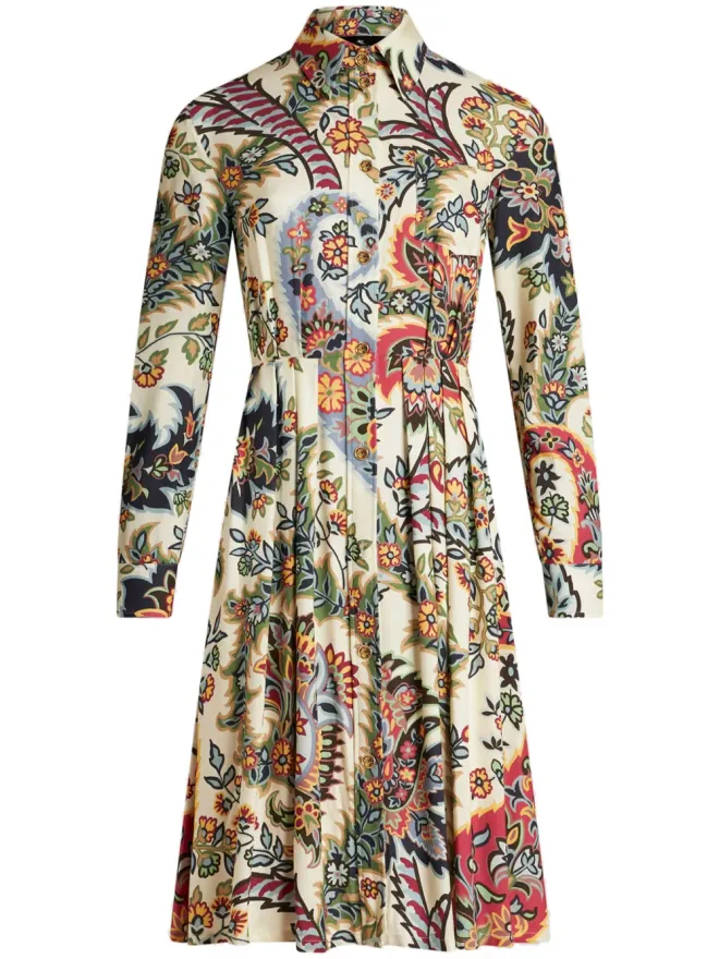 ETRO ETRO ペイズリープリント シャツドレス - ニュートラルカラーの商品画像