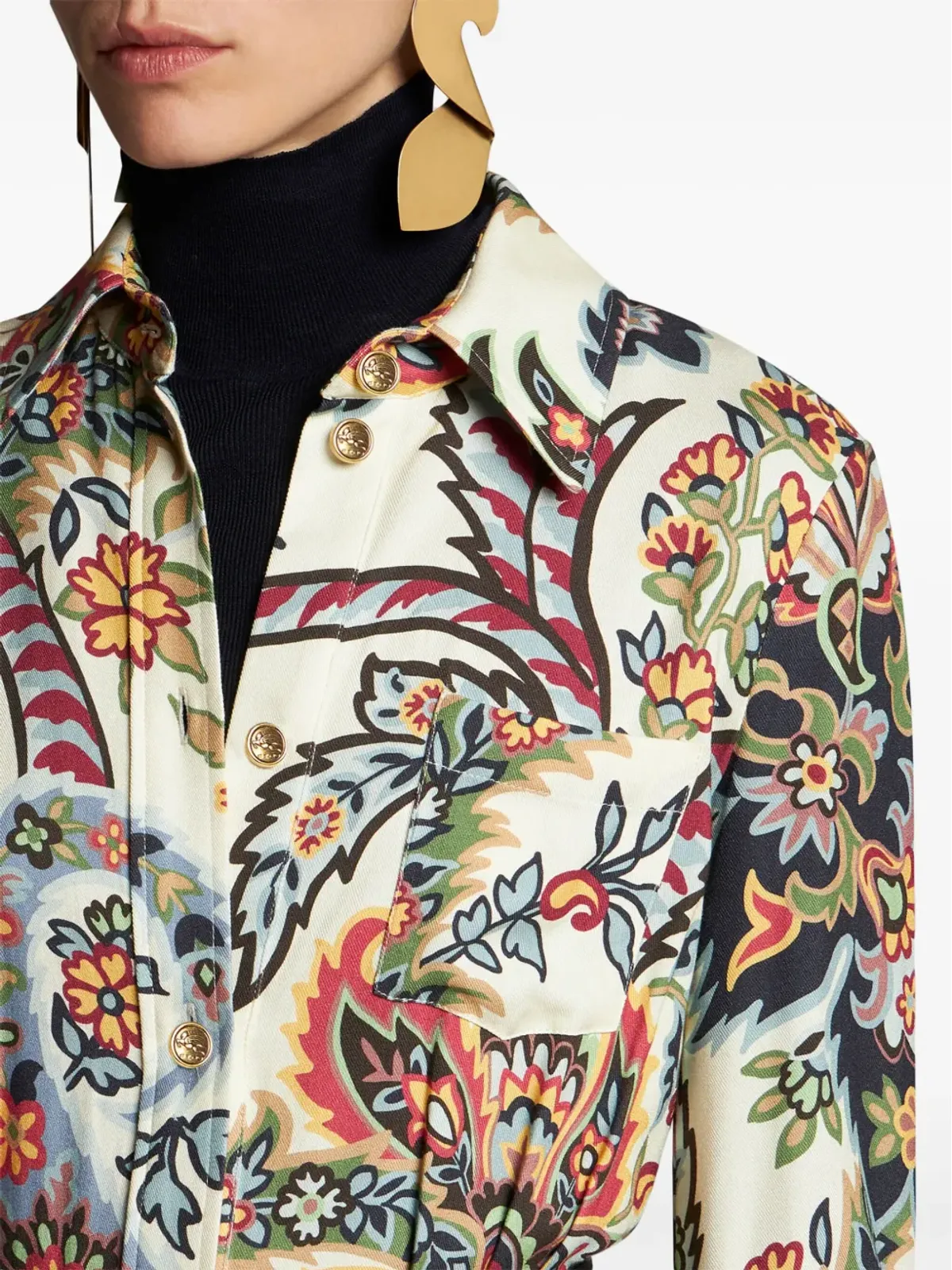ETRO ペイズリープリント シャツドレス - ニュートラルカラー - 画像4