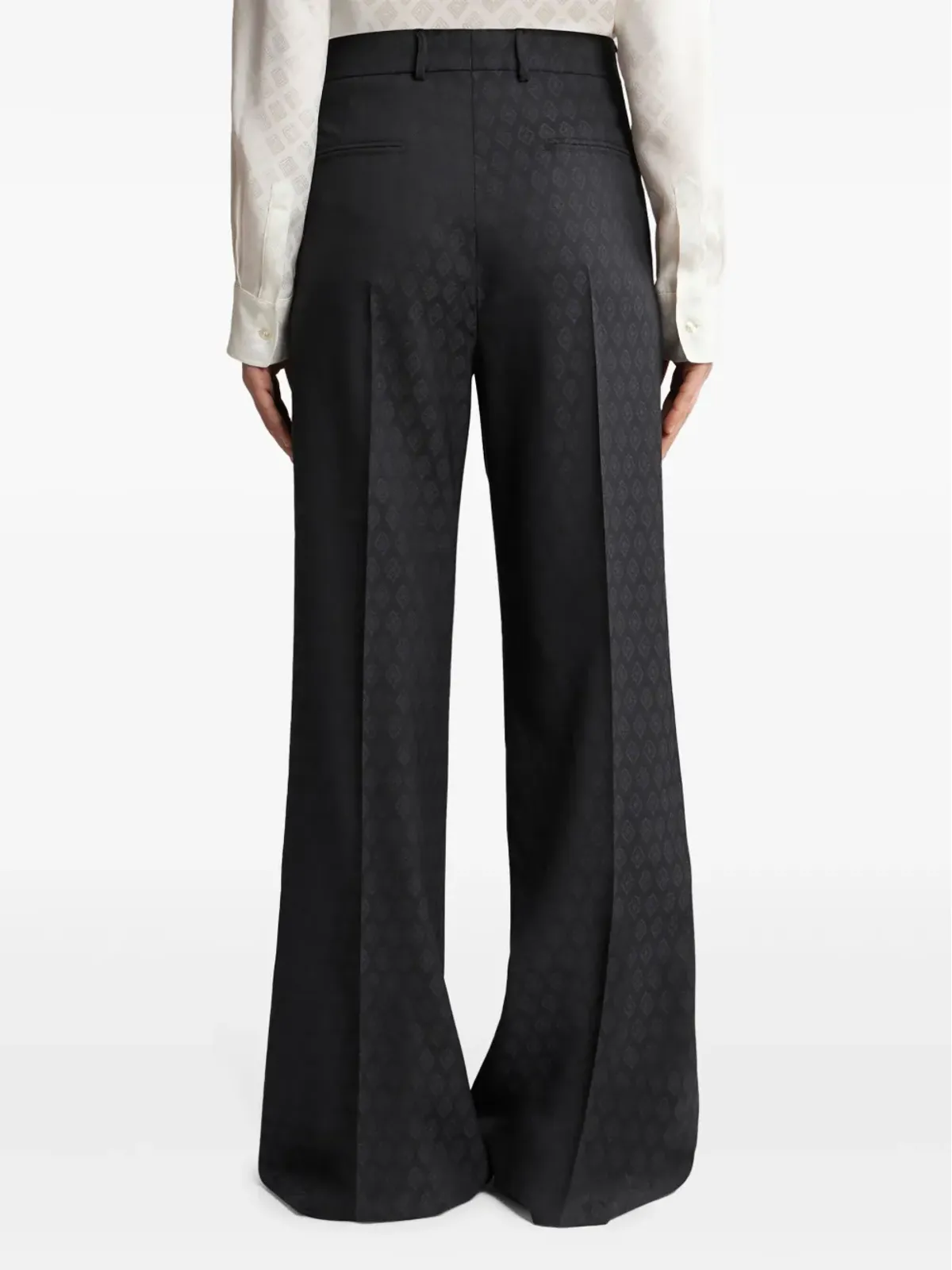 ETRO パターンジャカード ウールパンツ ブラック - 画像4