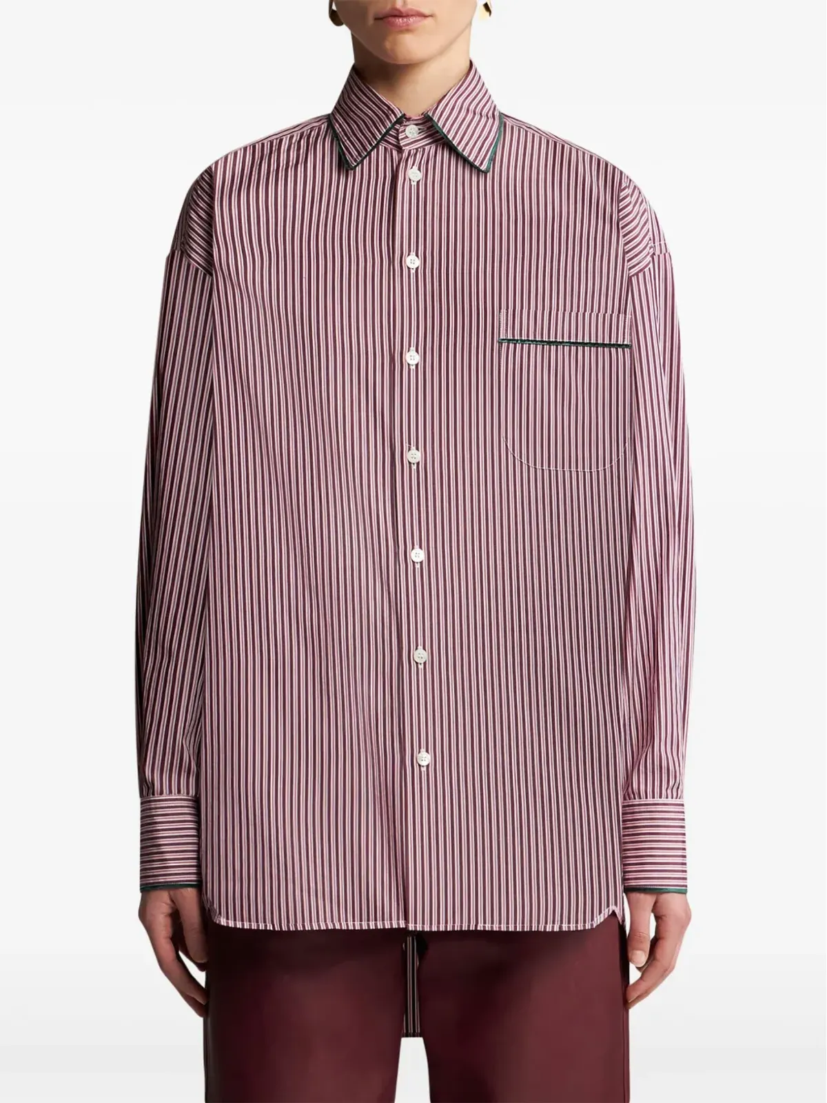 ETRO ストライプポプリンシャツ - レッド - 画像3