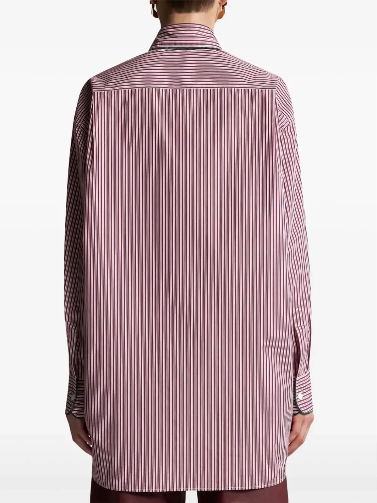 ETRO ストライプポプリンシャツ - レッド - 画像4
