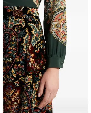 ETRO ペイズリープリントベルベットシャツ - ブラック - サムネイル5