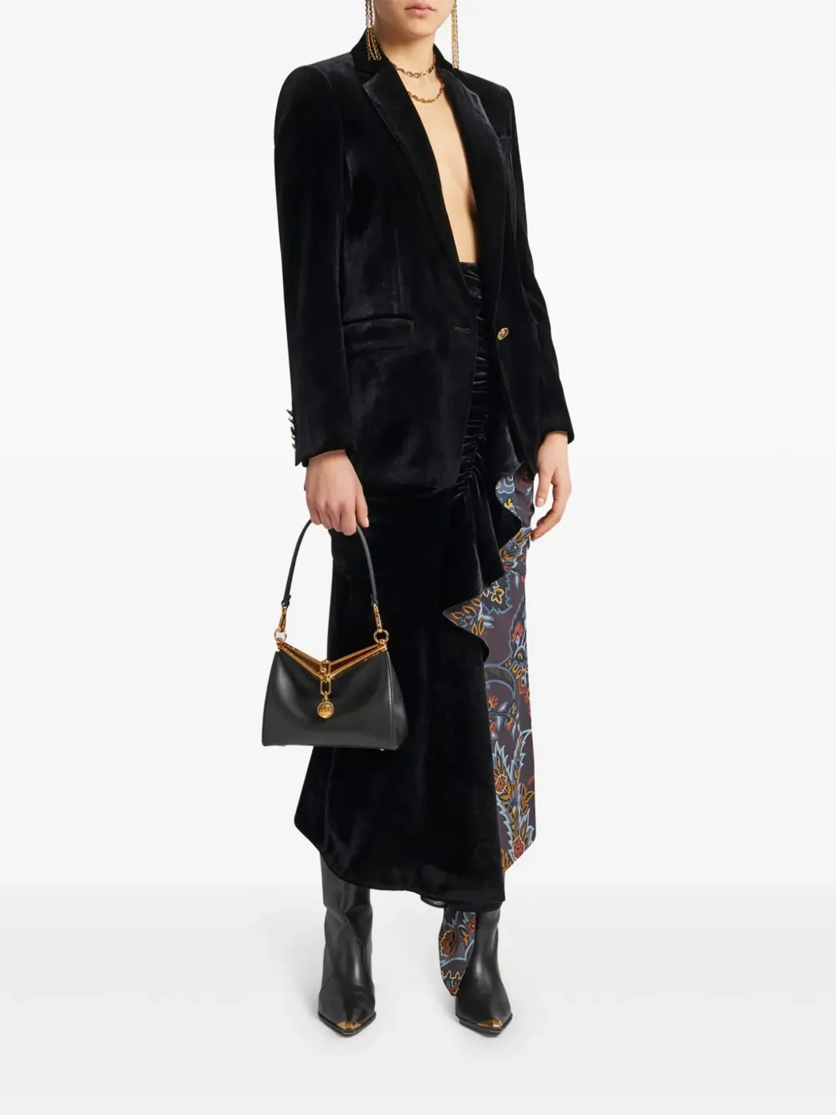 ETRO ベルベット シングルブレスト ブレザー - ブラック - 画像2