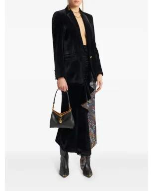 ETRO ベルベット シングルブレスト ブレザー - ブラック - サムネイル2