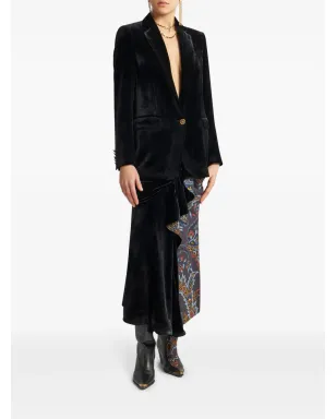ETRO ベルベット シングルブレスト ブレザー - ブラック - サムネイル3