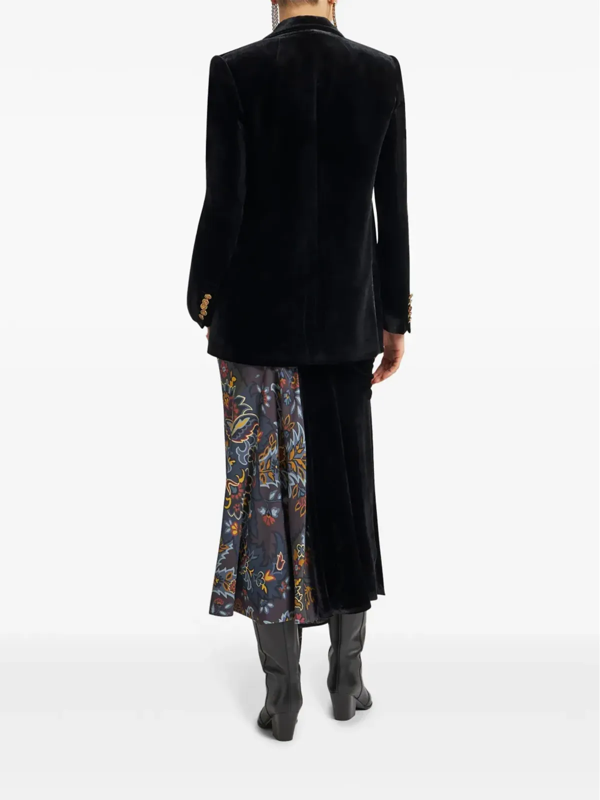 ETRO ベルベット シングルブレスト ブレザー - ブラック - 画像4