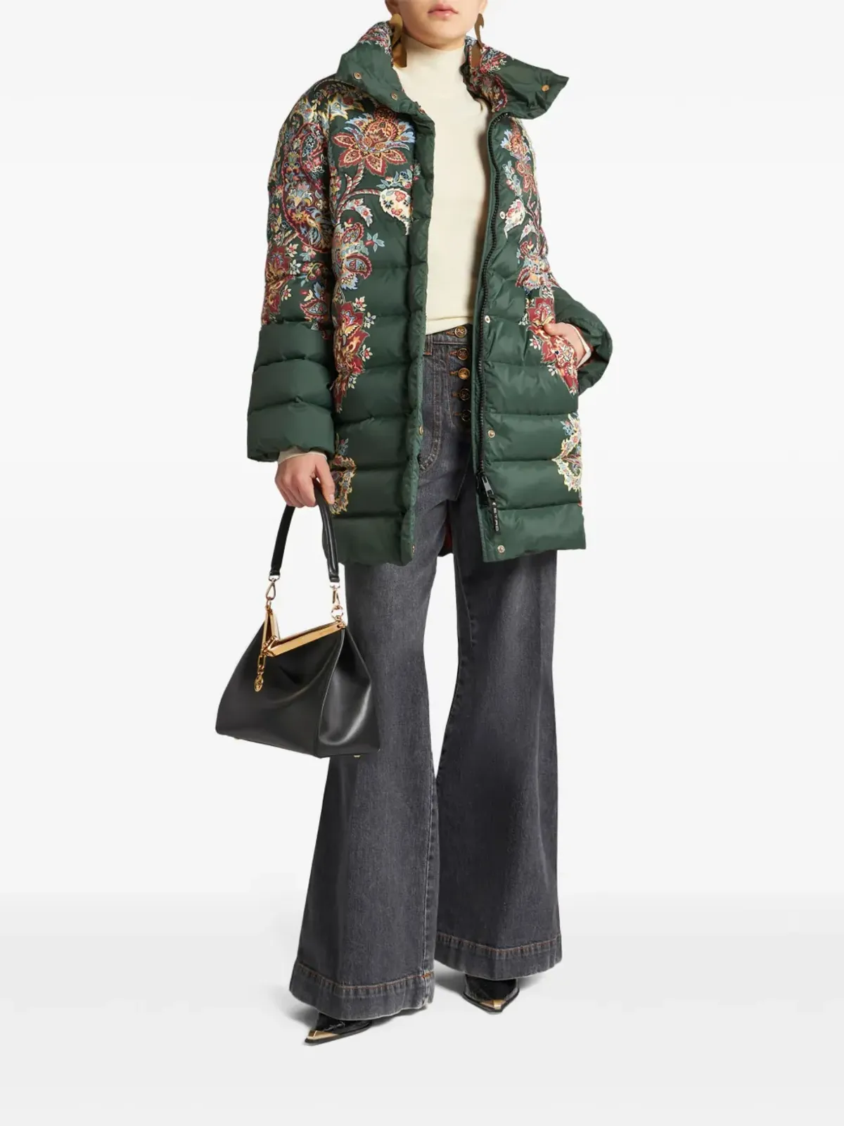 ETRO ペイズリー柄 ジップアップ ダウンコート - グリーン - 画像2