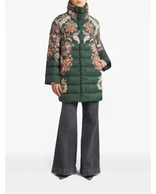 ETRO ペイズリー柄 ジップアップ ダウンコート - グリーン - サムネイル3