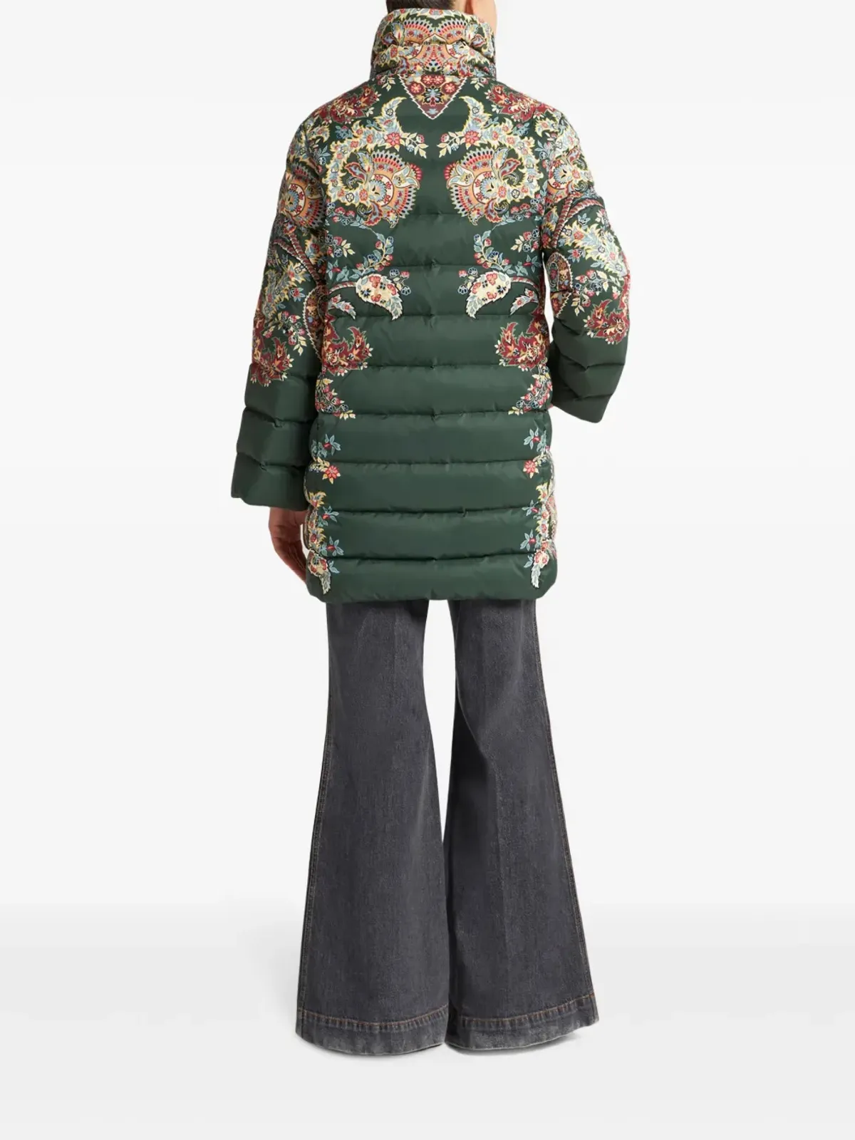ETRO ペイズリー柄 ジップアップ ダウンコート - グリーン - 画像4