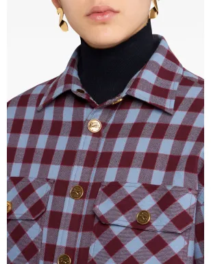 ETRO パッド入り チェック柄ジャカード シャツ - レッド - サムネイル5
