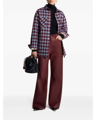 ETRO パッド入り チェック柄ジャカード シャツ - レッド - サムネイル2