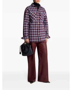 ETRO パッド入り チェック柄ジャカード シャツ - レッド - サムネイル3