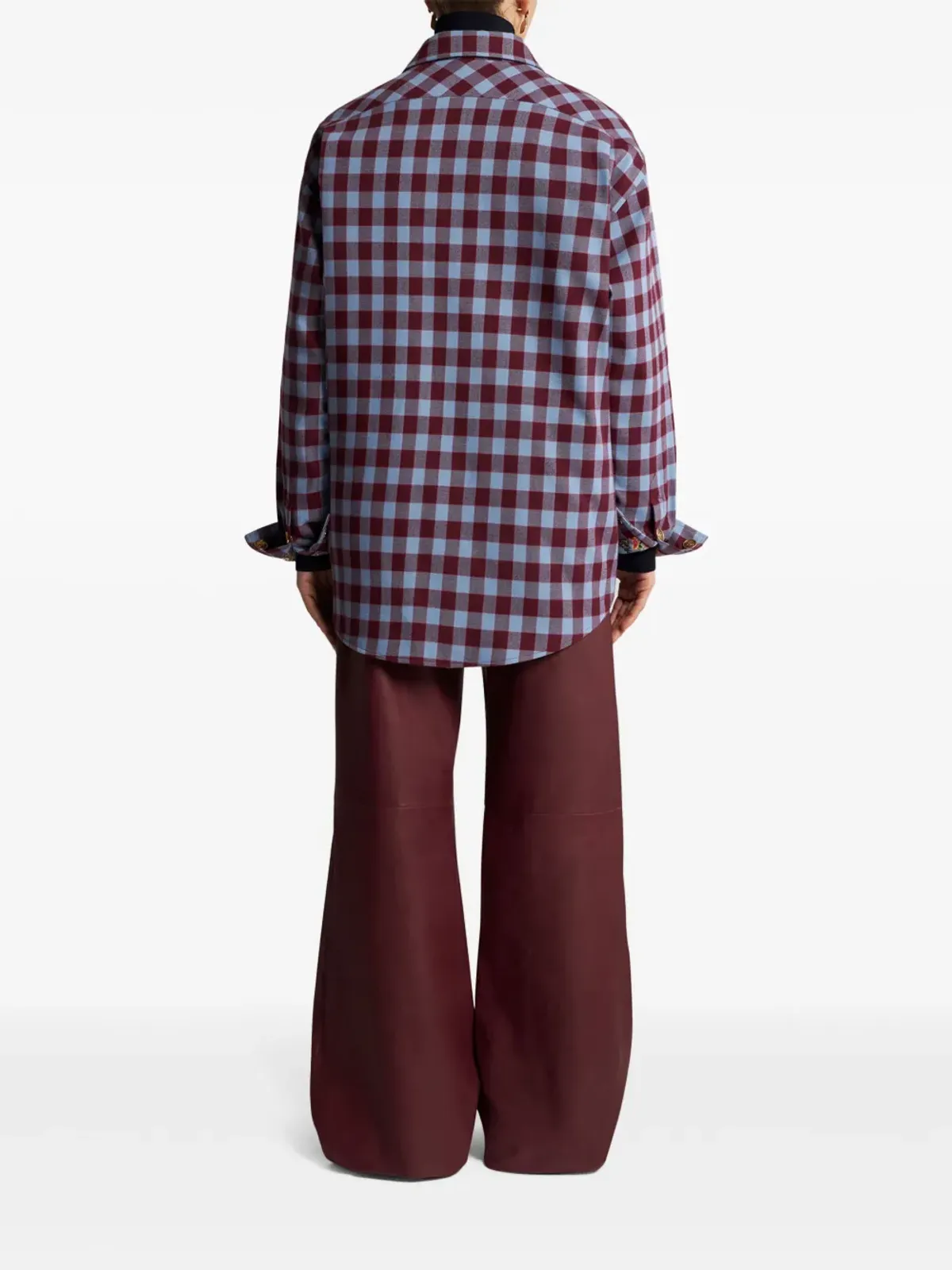 ETRO パッド入り チェック柄ジャカード シャツ - レッド - 画像4