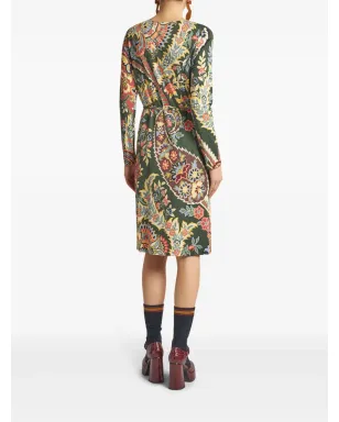 ETRO アブストラクト柄ドレス - グリーン - サムネイル3