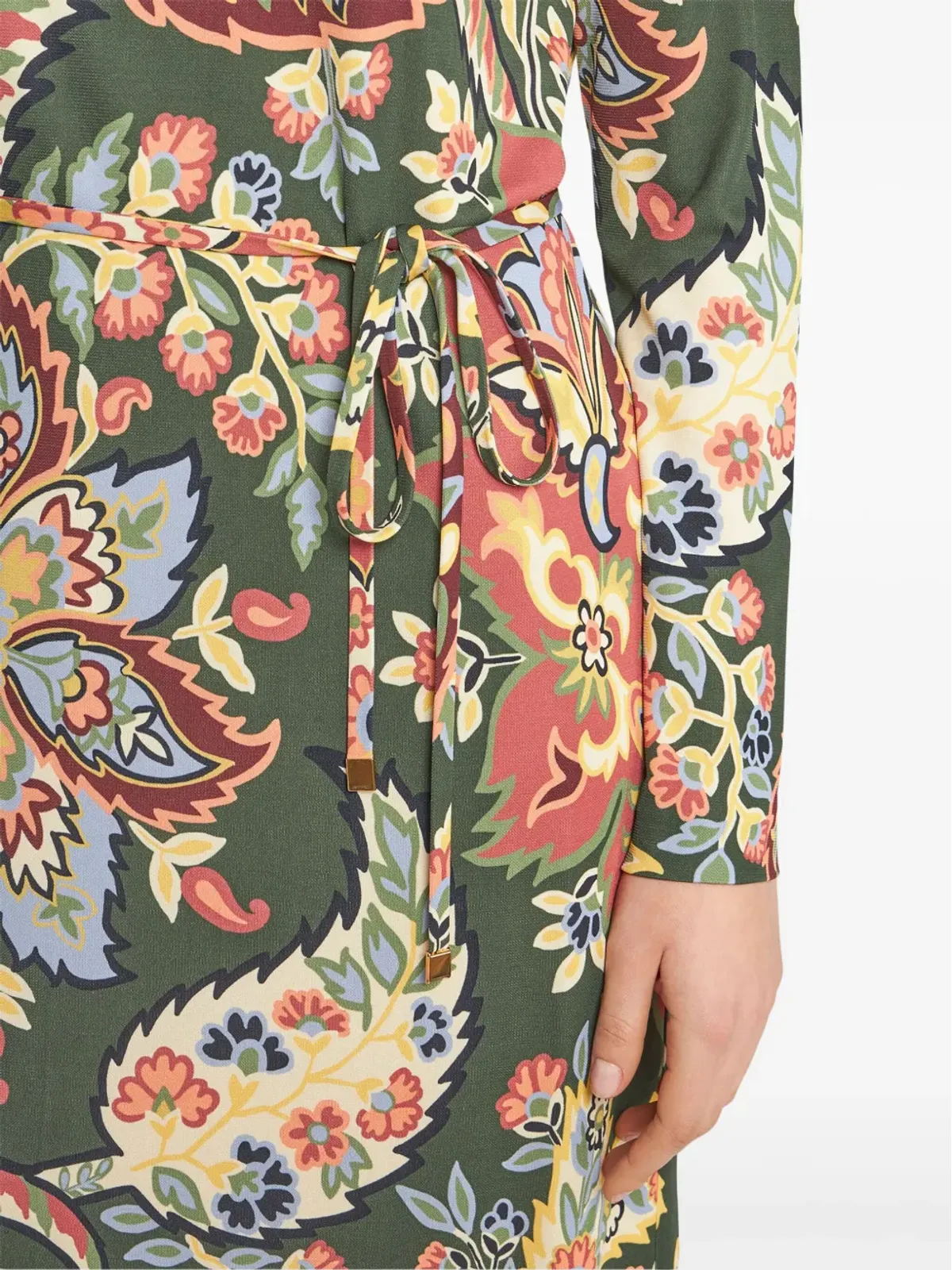 ETRO アブストラクト柄ドレス - グリーン - 画像4