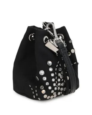 Prada ロゴアップリケ・スタッズ付き バケットバッグ - ブラック - サムネイル3